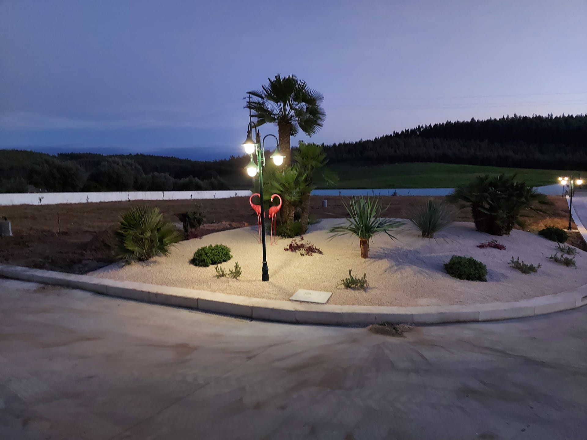 Illuminated Solar do Sal sign at dusk