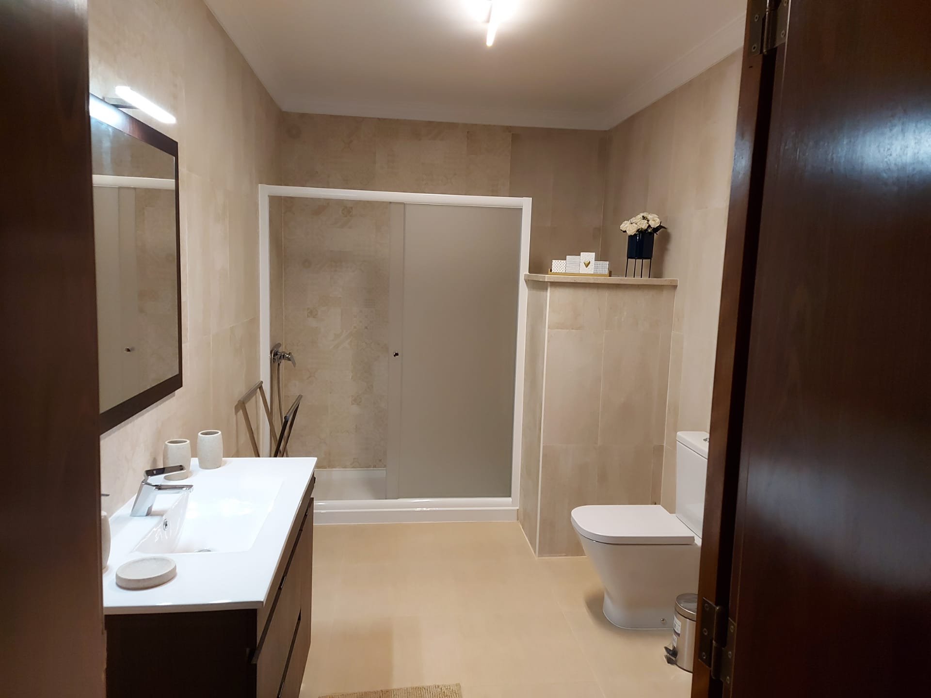 Studio apartment bathroom
